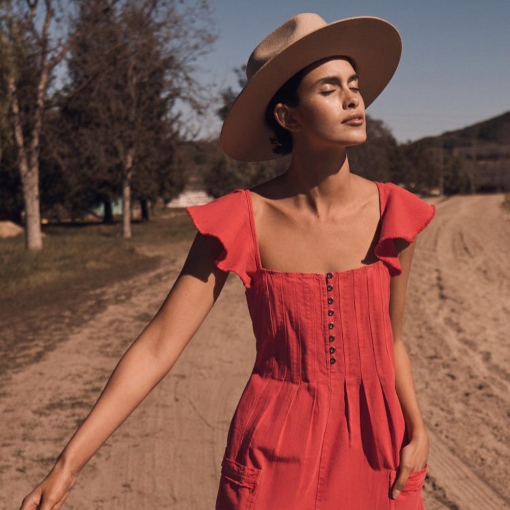 Anthropologie Pilcro Flutter Sleeve Midi Dress